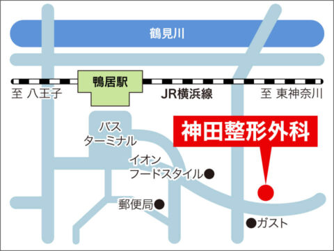横浜市緑区鴨居の神田整形外科 イラストマップ
